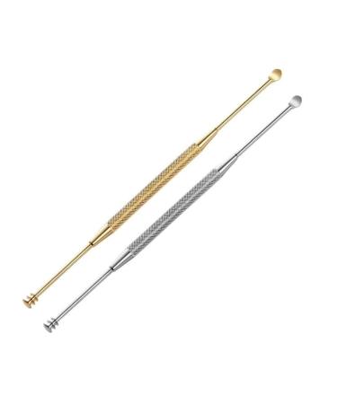 Portable Ear Cleaner Stainless Steel Ear Spoon Set Stainless Steel Ear Wax Remover Reusable Stainless Steel Ear Wax Remover Set Ear Wax Easily Removed Ideal for Personal and Home Use Two Pack