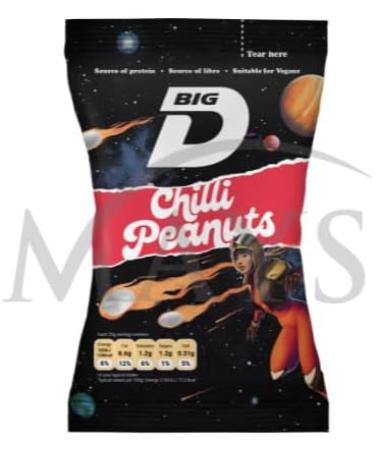 Big D Birds-eye Chilli Flavoured Nuts Peanuts on The AMaysing Pub Card - 12 x 50g Packs - Buy Online on GoSupps.com