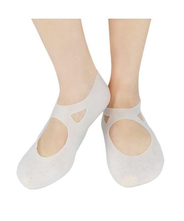 Silicone socks gel-soft comfortable socks in full length foot protection socks against cracks non-slip breathable moisture-giving soles of foot for women and men anti-split care protection A 4 par
