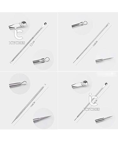 ICYCHEER Blackhead Remover Tool Set - 5pcs Stainless Steel Acne & Whitehead Removal Kit for Clear Skin - Buy Online on GoSupps.com