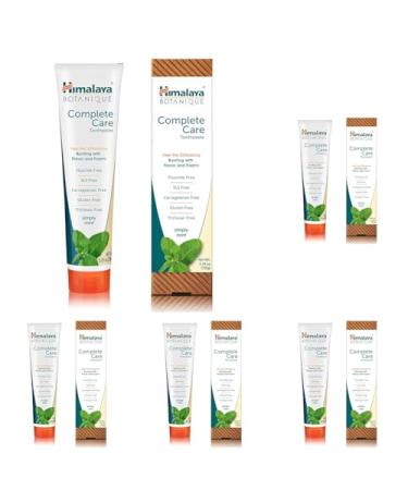 Himalaya Botanique Simply Mint Complete Care Toothpaste Refreshing Mint Flavour | Strong Teeth | Healthy Gums | Fresh Breath - 150g (Lot de 5)