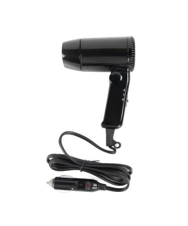 12V Portable Car Hot Cold Folding Travel Black with Foldable Handle Ideal Hair Dryer Kit Hair Dryer Black