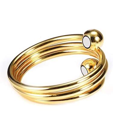 Spiral Design Gold Plated Magnetic Copper Rings | Adjustable Size | Trendy Gift for Ladies - Buy Online on GoSupps.com