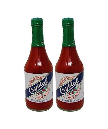 Bundle-2 Items : Crystal Hot Sauce Louisiana's Pure Hot Sauce, 12 Oz (Pack of 2) 12 Fl Oz (Pack of 2)