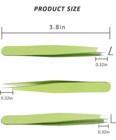 bxd Eyebrow Tweezers Set (3 Pieces) - Stainless Steel Precision Tools for Eyebrows, Beards, Ingrown Hairs, Blackheads, and Tick Removal - Green - Buy Online on GoSupps.com