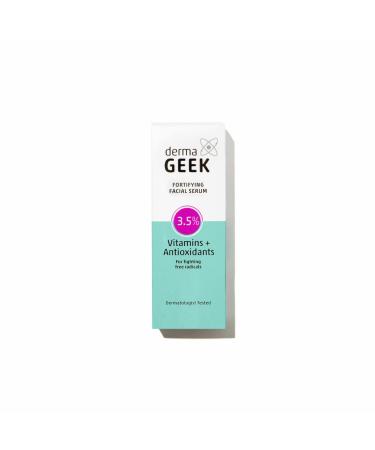 HEB Derma Geek FORTIFYING FACIAL SERUM 3.5% VITAMINS + ANTIOXIDANTS 1 Ounce (Pack of 1)