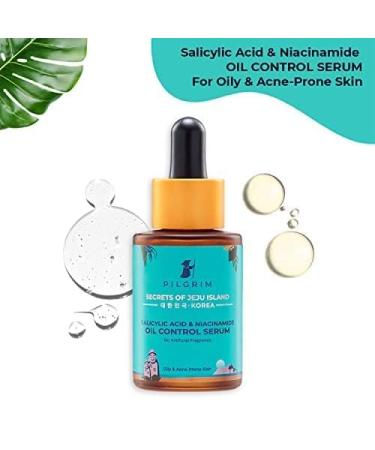 Pilgrim Korean Oil Control Serum - Salicylic Acid & Niacinamide Exfoliating Facial Serum for Radiant Skin | 1.01 Fl Oz / 30ml - Buy Online on GoSupps.com