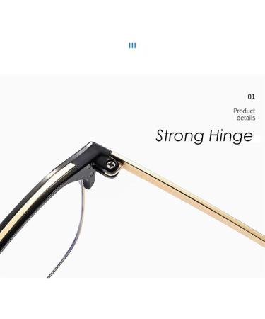 Stylish Double Bridge Half Frame Reading Glasses for Women & Men | Blue Light Blocking Computer Readers 1.5x Gold - Shop Now! - Buy Online on GoSupps.com