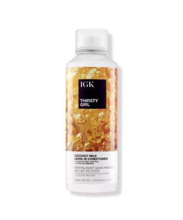 IGK THIRSTY GIRL Coconut Milk Leave-In Conditioner | Hydrate + Strengthen + Frizz Control | Vegan + Cruelty Free | 5 Oz