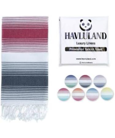 HAVLULAND Turkish Beach Towel 100% Cotton Oversized 71x39 - Navy/Blue - Buy Online on GoSupps.com