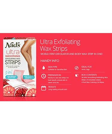 Nad's Body Wax Strips - 2-In-1 Exfoliator and Hair Removal Kit for Women - Buy Online on GoSupps.com