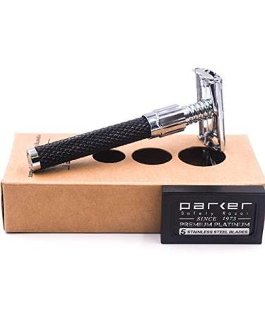 Buy Parker 92R Graphite Gray Heavyweight Double Edge Safety Razor for Men - Includes 5 Premium Blades | International Shipping Available - Buy Online on GoSupps.com
