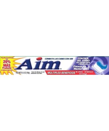 Aim Tartar Control Anticavity Fluoride Toothpaste Gel - 5.5oz (Pack of 2) - Oral Care Set - Buy Online on GoSupps.com