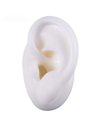 HUNIU Silicone Simulation Human Ear Model Earphone Earrings Jewelry show Props Practice Piercing Tools Display Tools For Hearing Aid(1PC White Left)
