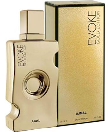 Evoke Gold for Women EDP - Eau de Parfum 75ML (2.5 oz) | Arabian Perfumery | Fresh & Spicy Opening Through Pink Pepper & Bergamot Floral Heart w/ Orris Woody & Powdery Base | Glamorous | by Ajmal