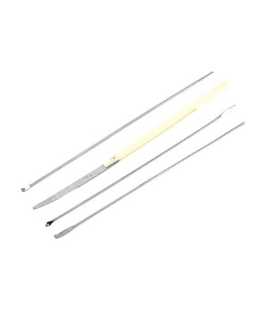 Stainless Steel Ear Suit Set Ear Tool Set Ear Scoop Long Handle Ear Grill Silver Ear Suit Ear Spoon