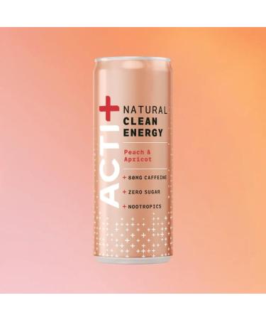 Acti Energy drink Zero Sugar Clean - Peach & Apricot - Pack Of 12 - Buy Online on GoSupps.com