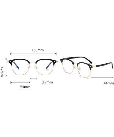 Clear Vision Blue Light Blocking Reading Glasses - Round Computer Readers with Flat Light Mirror +250 Black-Gold - International Shipping - Buy Online on GoSupps.com