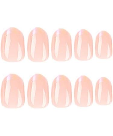 Justotry 24 Pcs Nude Oval Short Glitter French Press on Nails - Purple Almond Medium Stick on Nails with Nail Glue for Women - Nail Art Fake Nails - Buy Online on GoSupps.com