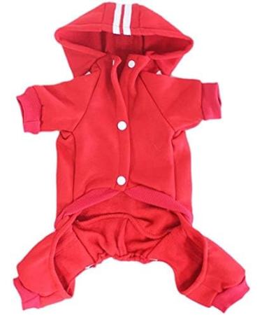 Buy Dogs Hoodies 4 Legs Overall Sweatshirt | Cotton Jacket for Little Medium & Big Dogs | Walrow Weather Training Suit - Red - Buy Online on GoSupps.com