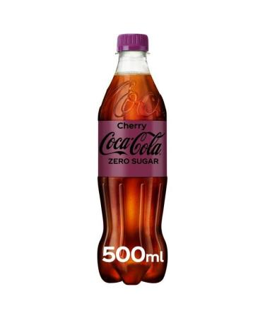 Coke Zero Cherry Soft Drink 500ml Bottles No Added Sugar Refreshing Great Taste (24 Bottles x 500ml) Cherry 24 Bottles x 500ml