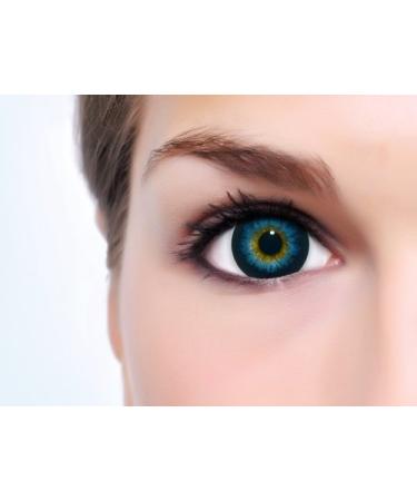 Circle Lenses blue Babe Blue without prescription + case I 15mm I soft I usable for 3 months I Without prescription - Buy Online on GoSupps.com