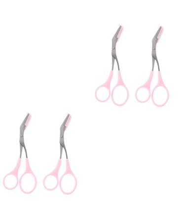Beaupretty 4 pcs eyebrow comb eyebrow scissors eyebrow trimmer scissors trimmer beard rust- scissors purse scissors facial trimmer mustache trimmer Makeup Tools Hair Trimmer face Clippers 13x6x0.5cmx2pcs Pinkx2pcs