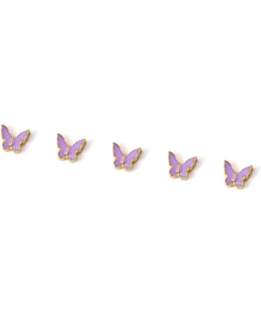 FEIlei 5Piece Colorful Metal Butterfly Nail Decoration Butterfly Charm for DIY Manicure - Buy Online on GoSupps.com