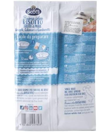  Italian Gourmet E.R. Riso Scotti Risotto Rice Frutti di Mare Carnaroli with Moulds Squid and Shrimp Gluten Free 210 g + Polpa Italian Gourmet 400 g Pack of 12 - Buy Online on GoSupps.com