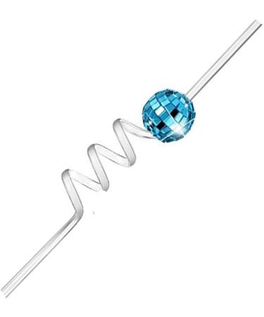 12 Pcs 70-S Discos Decorative Straws Mini Discos Ball Straws Retro Decorations For Dance Holiday Wedding Birthday Party Discos Ball Straws Party Decorations Wedding Party Supplies Birthday Reusable Sky Blue - Buy Online on GoSupps.com