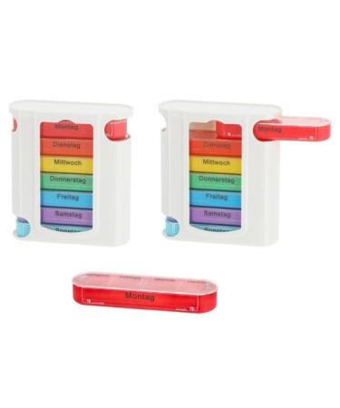 Post anchor s Senior -friendly pills box i tablet box I medication box I bpa free i 7 days & 4 compartments i colored I perfect for on the go - vacation - excursions (multicolored 7 days) 7 days multicolored