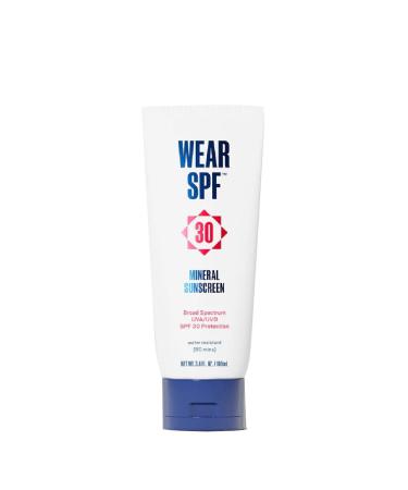 WearSPF Mineral Sunscreen SPF 30 Broad Spectrum Sun Lotion for Face and Body Antioxidant-Infused  Chemical-Free and Formulated with Zinc Oxide for Powerful UVA/UVB Protection
