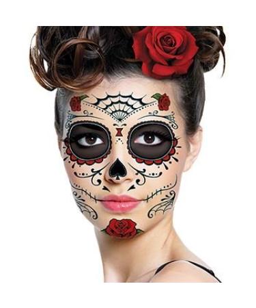 Sugar Skull Rose Temporary Tattoo Kit - Set of 3 - Buy Online on GoSupps.com