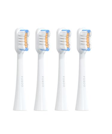 FOSOO Electric Toothbrush Replacement Brush Head Clean C2 Brush Heads Refill Compatible with ACE/APEX/NOV/LUX Electric Toothbrush 4 Count