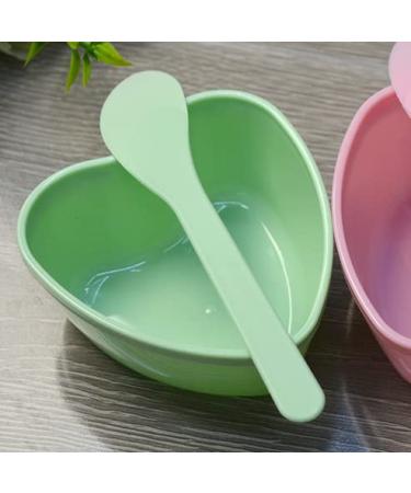 2 Sets Heart Shaped Facial Mask Mixing Bowl & Spatula - DIY Skin Care Tool Kit for Women - Green - Buy Online on GoSupps.com