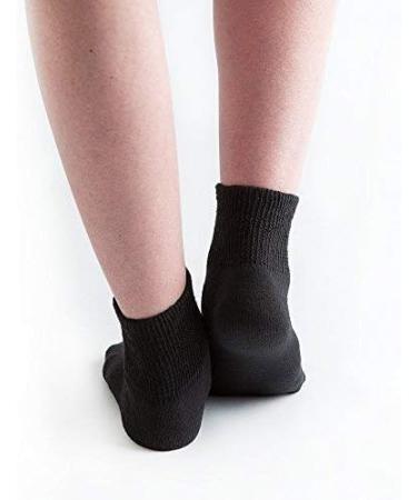 Doc Ortho Loose Fit Cotton Diabetic Socks - 3 Pairs, 1/4 Crew, Large, Black - Men and Women - Buy Online on GoSupps.com