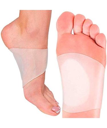 Soft Silicone Gel Arch Support Set for Flat Foot Pain Relief - 2 Pairs for Men and Women | Plantar Fasciitis Cushioned Sleeves with Arch and Heel Spurs Support - Buy Online on GoSupps.com
