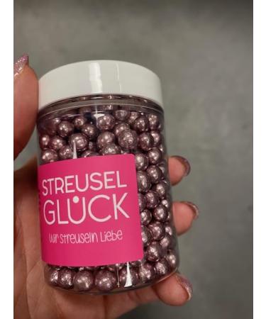 Strussel Happiness Chocolate Balls - Crispy Pink Metallic 75g | Perfect for Birthday Cupcakes Cake Pops & Muffins - Buy Online on GoSupps.com