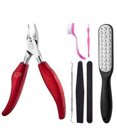 Grendly Professional Toenail Pedicure Set Pedicure Set Foot File for Removing Hard Cracked Foot Red
