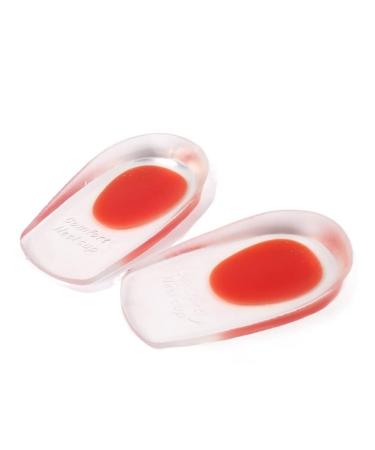 Heel Liner GEL Shock Absorption Shoe Lift Heel Protectors Adult Breathable Stand for Plantar Fasciitis and Heel Blister Prevention(Red X-Large)
