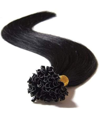 18" Pre Bonded Human Hair Human Hair 0.5g*200 Strands #1 Jet Black (100g) - Buy Online on GoSupps.com