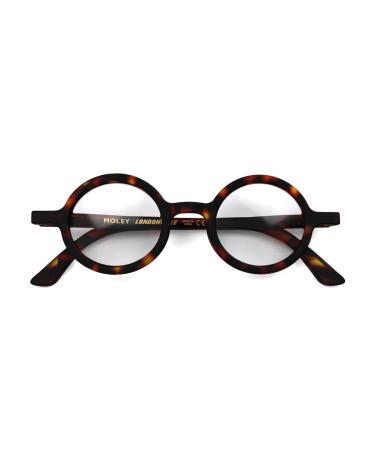 London mole glasses |Blue light filter glasses from moley |Round glasses |Cool Blue Blocker |Anti-eye load for screens |Men Ladies Unisex |Feder hinges |Matt brown tortoisee - Buy Online on GoSupps.com