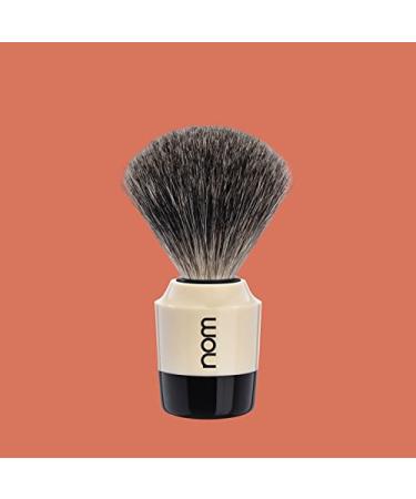 nom - Shaving brush - MARTEN series - Pure badger hair - Plastic black/cream