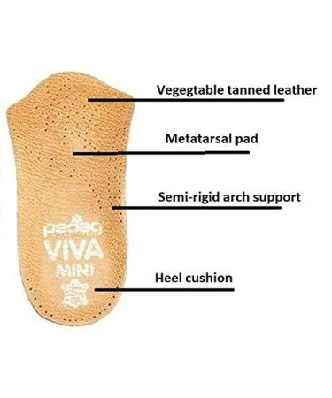 Pedag Viva Mini Orthotic with Arch Support Metatarsal Heel Pad - Tan Leather - Size US W9/EU39 - Buy Online on GoSupps.com