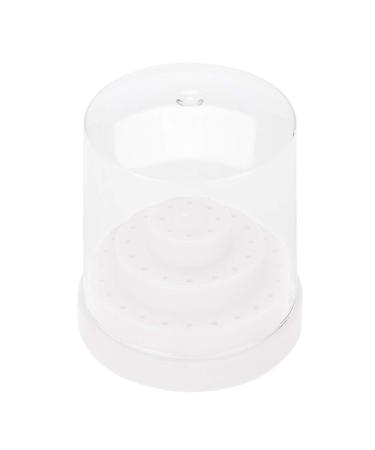 Nail drill holder organizer portable nail drill container 48 holes nail art plastic nail drilling stand holder drilling display organizer box (white)