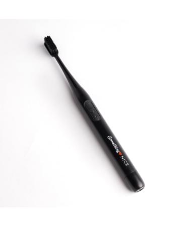 SOMETHING NICE Electric Toothbrush for Adults - 18 000 Vibrations Per Minute Travel Electric Toothbrush with Case | Dentist Approved Soft Bristles & Ergonomic Design | Electric Toothbrush for Braces Black
