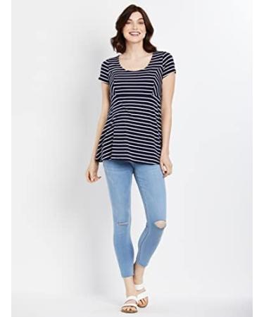 Motherhood Maternity Women's Indigo Blue Ankle Denim Jegging Jeans S - Cornflower Light Wash | Stretch Secret Fit Belly for Motherhood Comfort - Buy Online on GoSupps.com