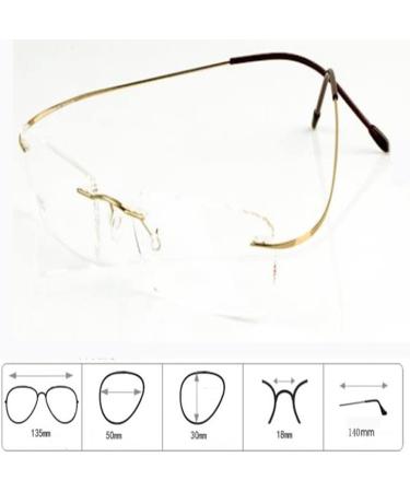 Buli Reading Glasses 1.00 - Ultra-Light Titan Glasses for Men | Invisible Computer Reading Aid - Gold - Buy Online on GoSupps.com