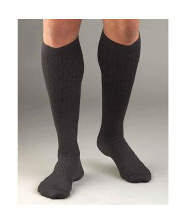 Activa Men's Microfiber Pinstripe Compression Dress Socks 20-30 mmHg Small Black
