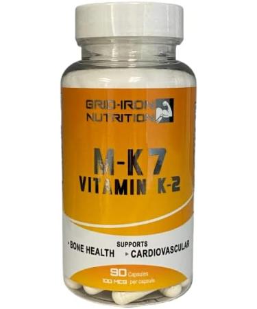GRID-IRON NUTRITION Vitamin K2 MK-7 100mcg - Bone & Health Support - 90 Capsules - Buy Online on GoSupps.com